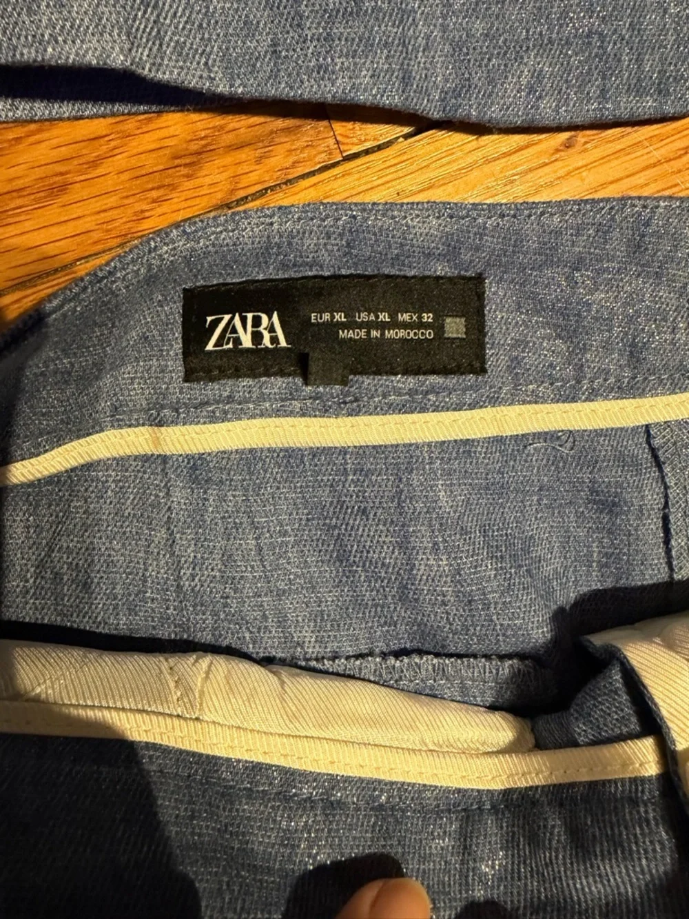 NWOT Zara Linen Shimmer Light Blue Blazer & Trousers Matching Set Coord Lounge